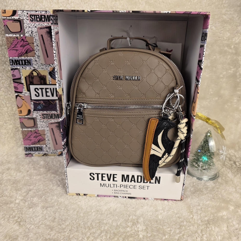 Steve Madden Taupe Backpack Set Critsmas Promotion
